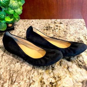 J Crew Black Suede Ballet Slipper Shoes Size 7.5